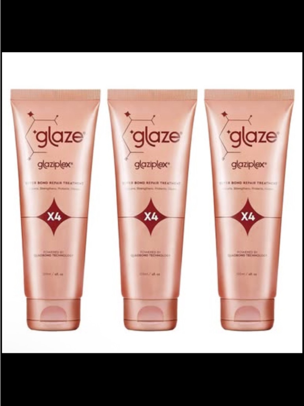 3 PACK- Glaze Glaziplex X4 Bond Repair Treatment - Rose Gold